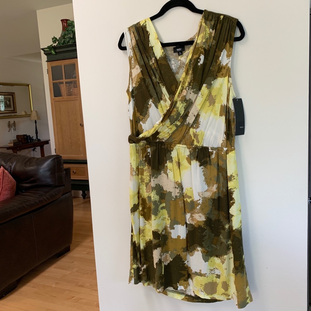 NWT Target Yellow and Green Faux Wrap Dress